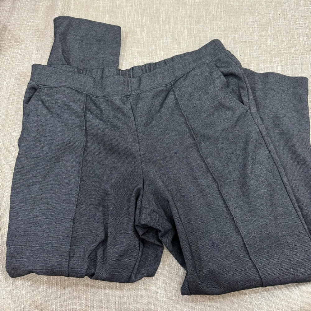 J Crew Gray Pull On Straight Leg Thick Leggings Size L
